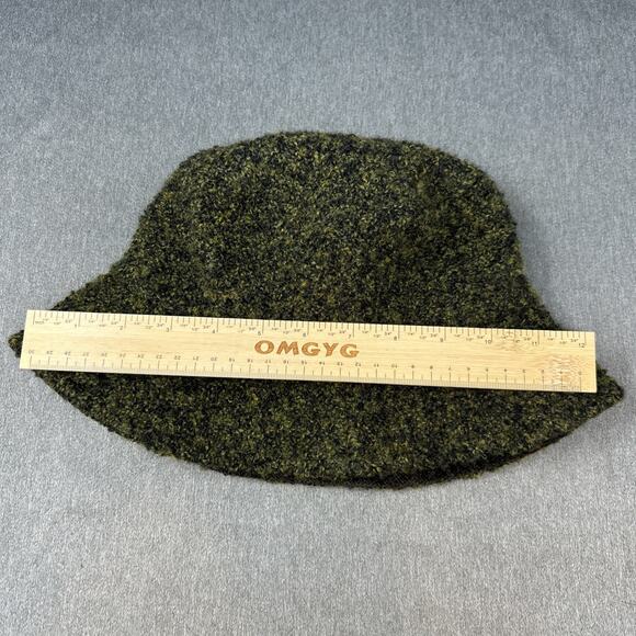 Vintage Moss Green Chenille Bucket Hat 83% Wool Blend Knit Soft Texture Ireland main image 6